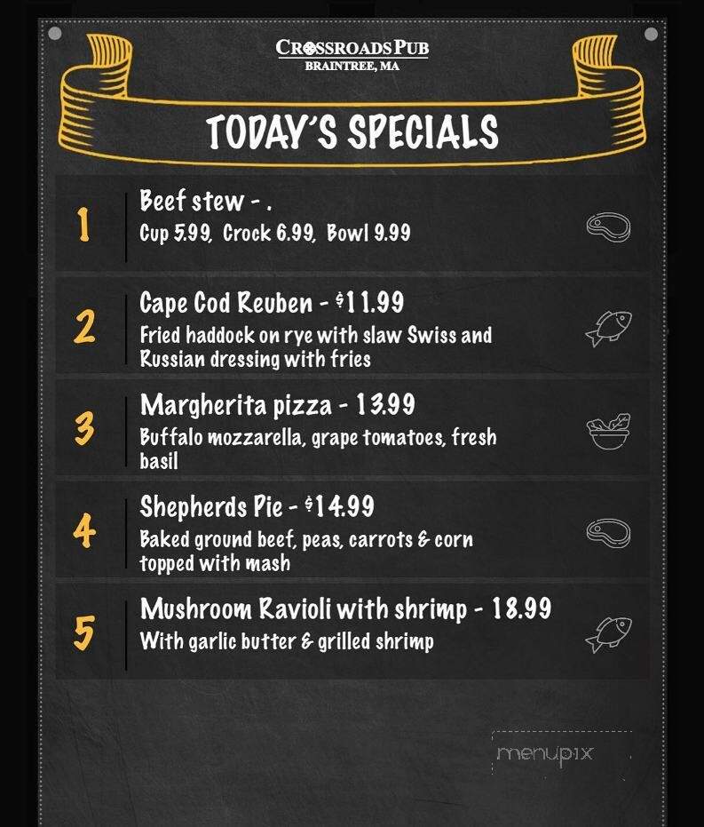 Crossroads Pub - Braintree, MA menu_pic