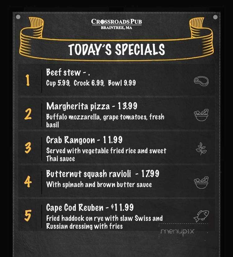 Crossroads Pub - Braintree, MA menu_pic