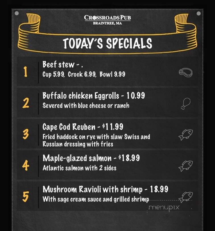 Crossroads Pub - Braintree, MA menu_pic