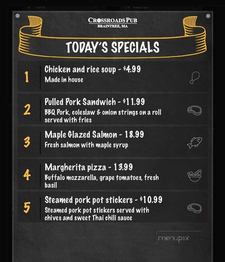 Crossroads Pub - Braintree, MA menu_pic