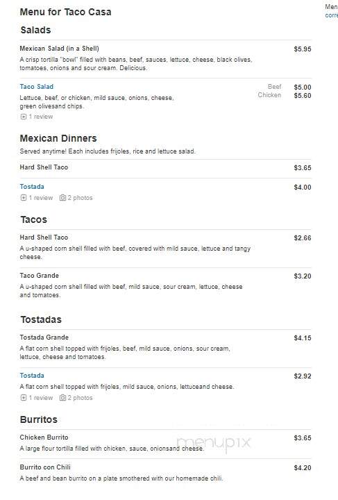 Taco Casa - Yukon, OK menu_pic