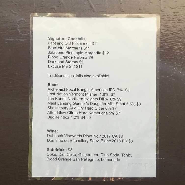 Blackbird Bistro - Craftsbury, VT menu_pic