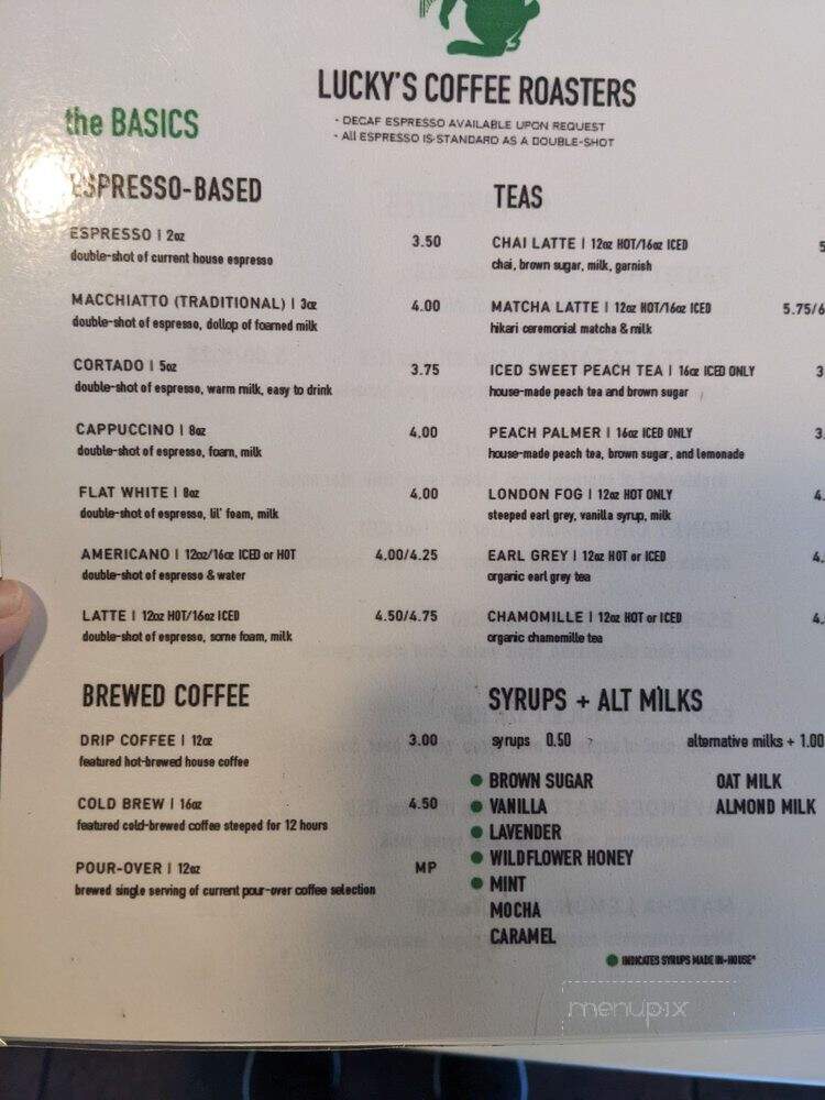 Lucky's Coffee Roasters - Claremont, CA menu_pic