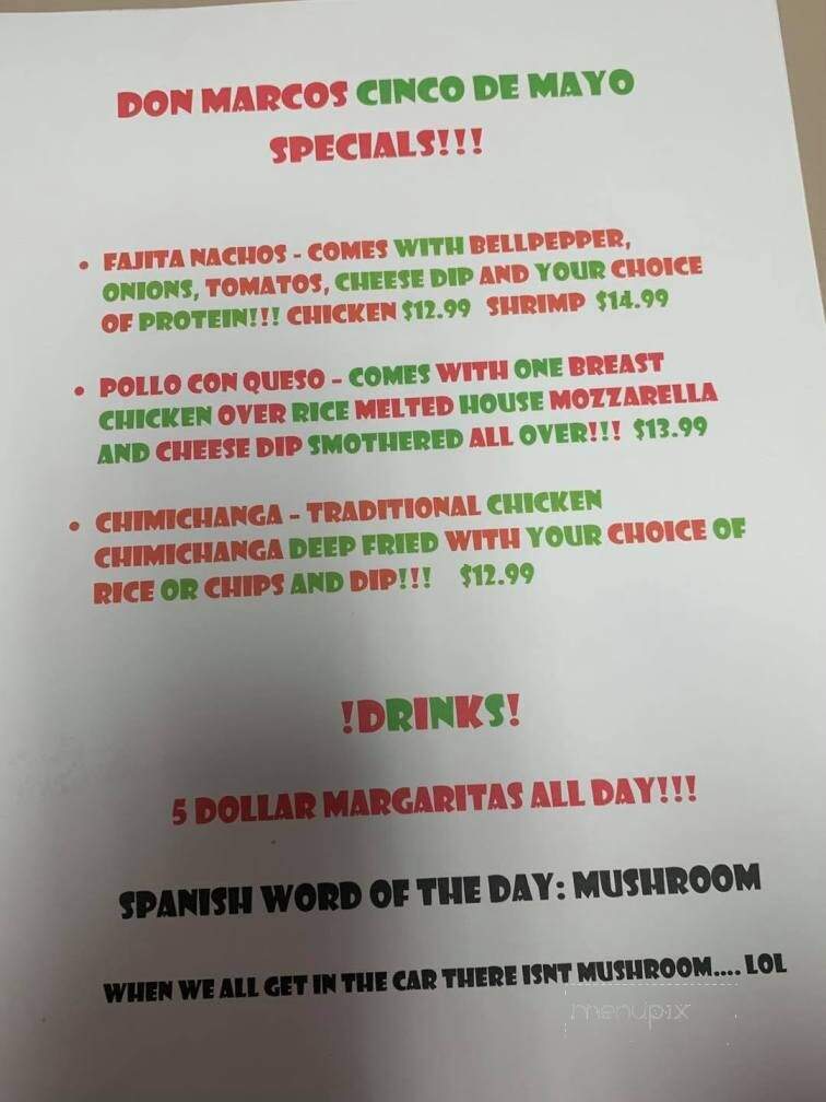 Don Marco's Kitchen - Sevierville, TN menu_pic
