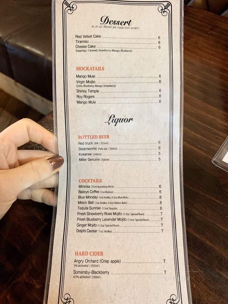 Delphi Brunch Cafe - Langley, BC menu_pic