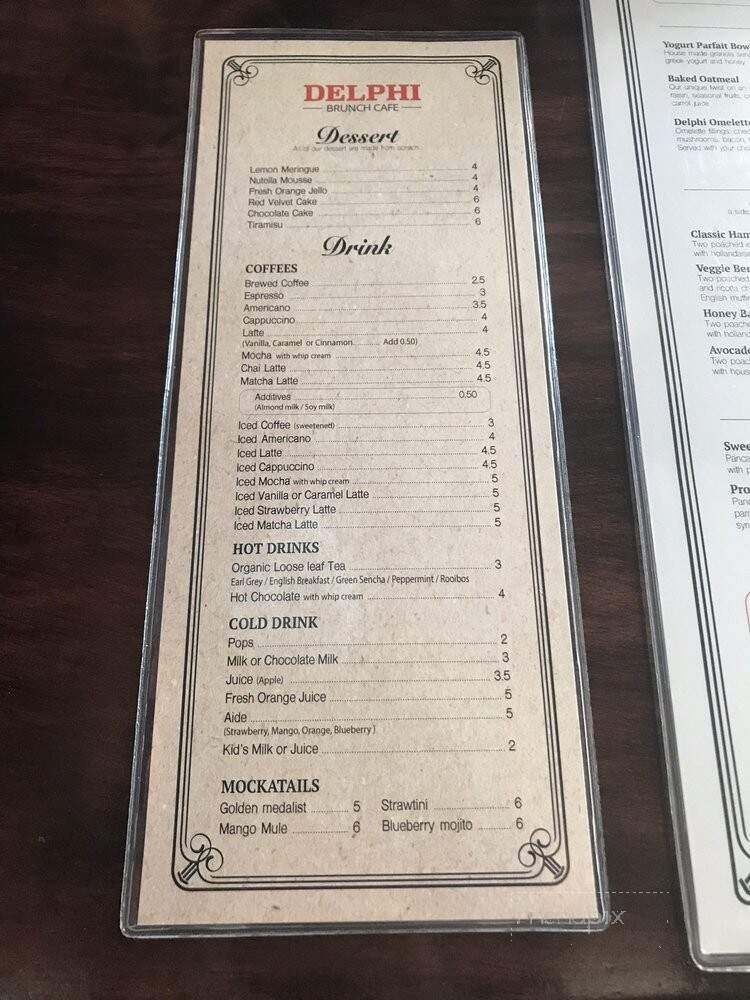 Delphi Brunch Cafe - Langley, BC menu_pic