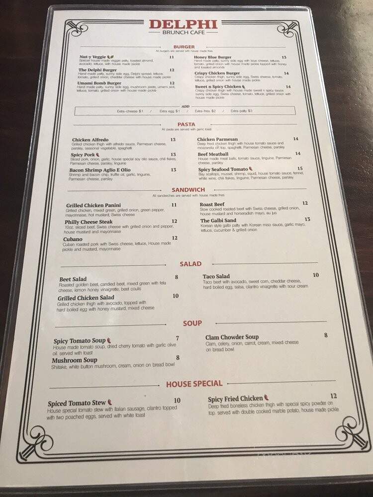 Delphi Brunch Cafe - Langley, BC menu_pic