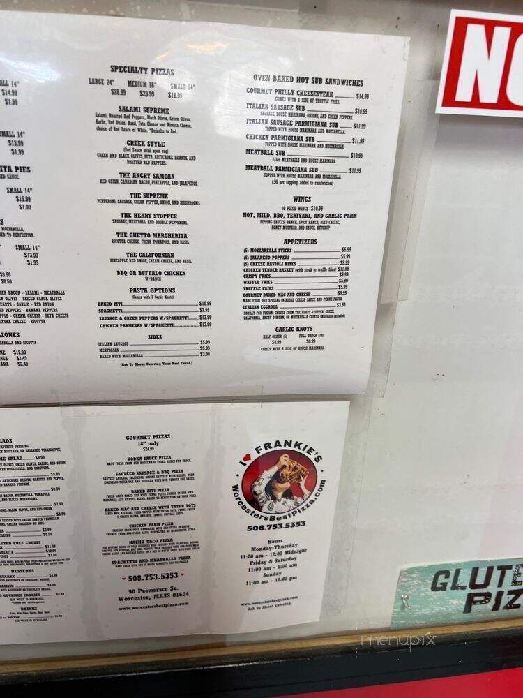 I Love Frankie's, Worcester's Best Pizza - Worcester, MA menu_pic