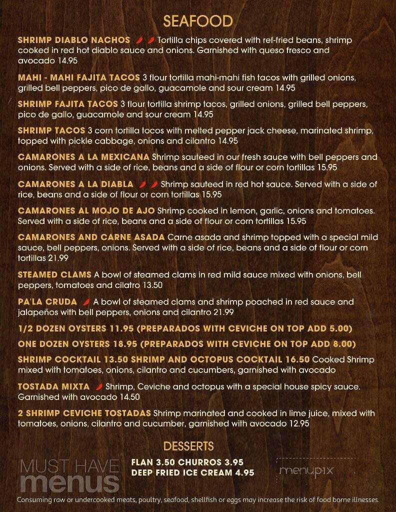 Sabor Y Cerveza Mexican Restaurant - Mohave Valley, AZ menu_pic