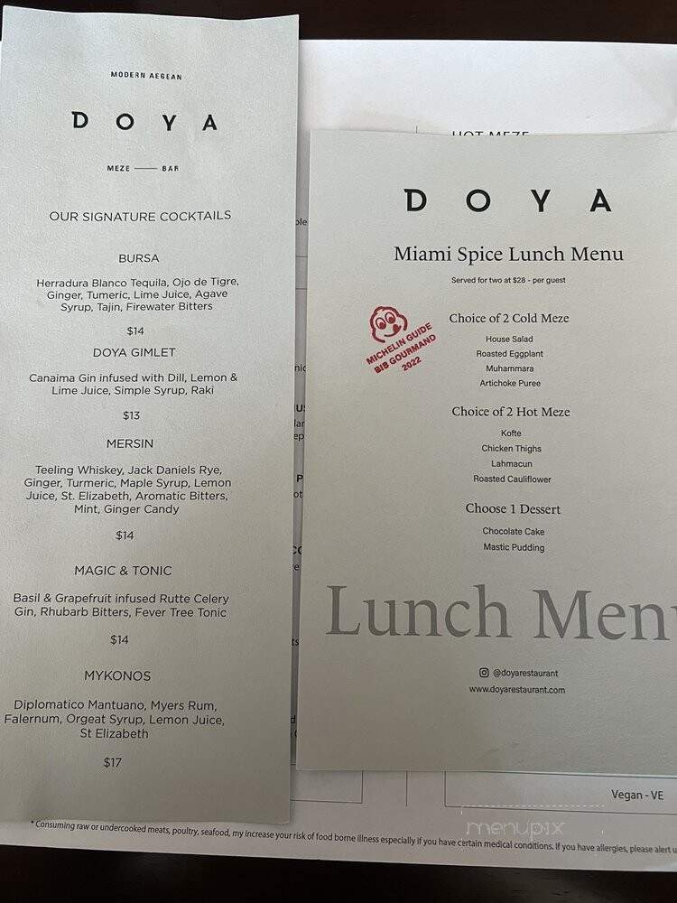 Doya - Miami, FL menu_pic
