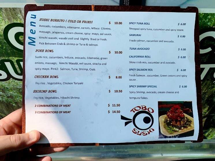 Tobo Sushi - Charleston, SC menu_pic