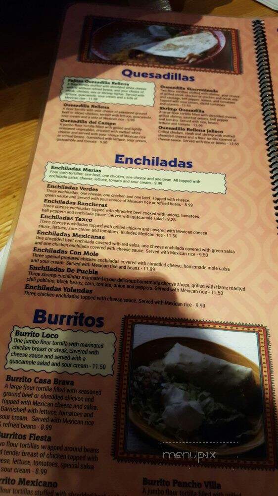 Casa Brava - Bedford, IN menu_pic
