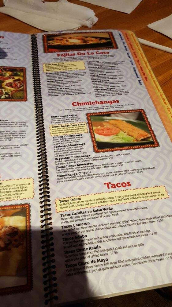 Casa Brava - Bedford, IN menu_pic