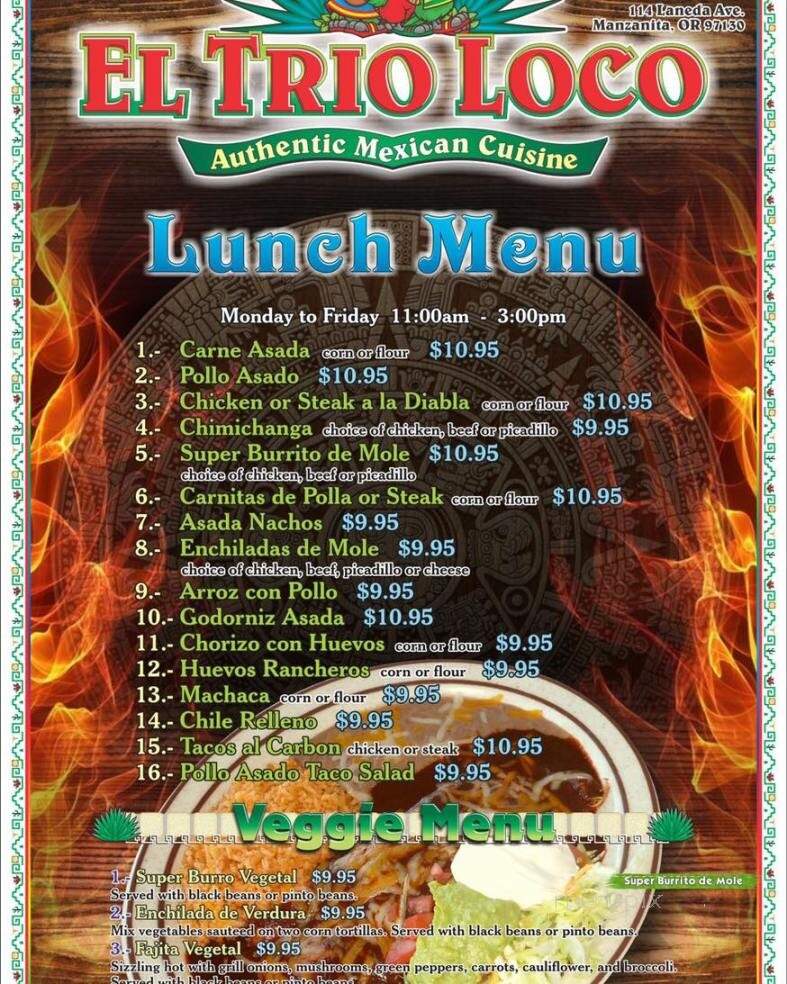 El Trio Loco - Gearhart, OR menu_pic