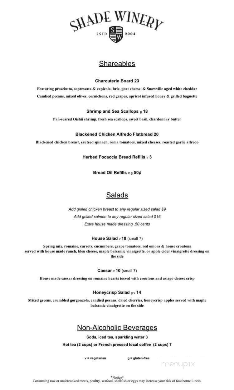 Shade Winery - Shade, OH menu_pic