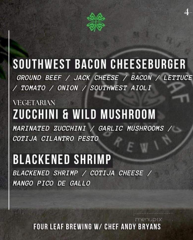Four Leaf Brewing - Clare, MI menu_pic
