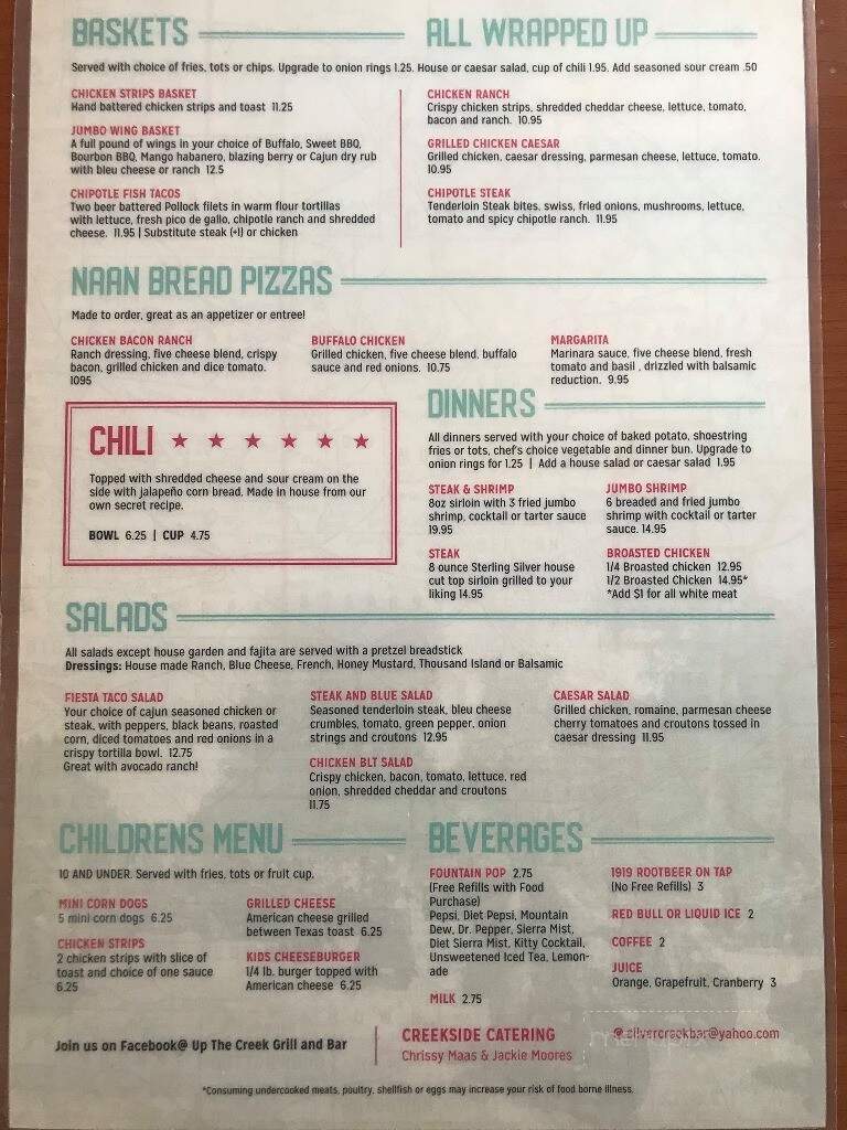 Up The Creek - Silver Creek, MN menu_pic