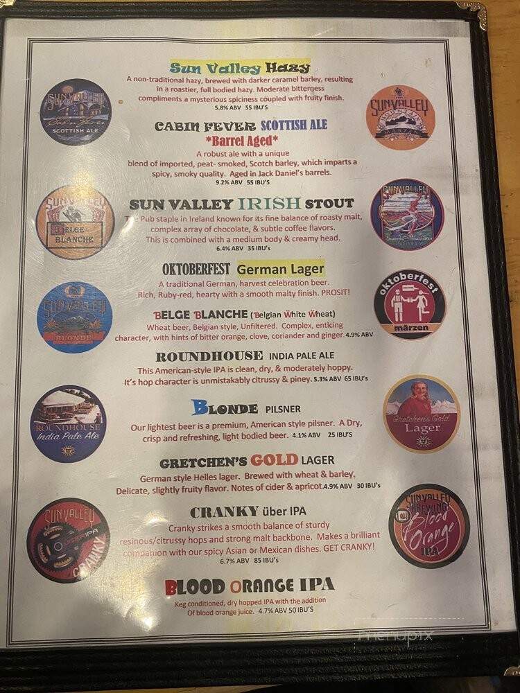 Sun Valley Brewing Company - Hailey, ID menu_pic