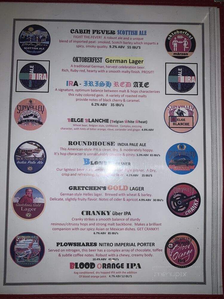 Sun Valley Brewing Company - Hailey, ID menu_pic