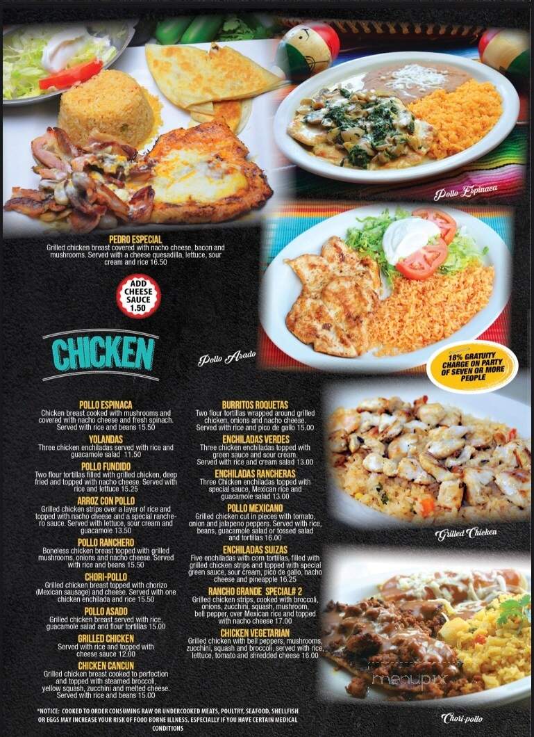 Rancho Grande Mexican Restaurant - Beaufort, SC menu_pic