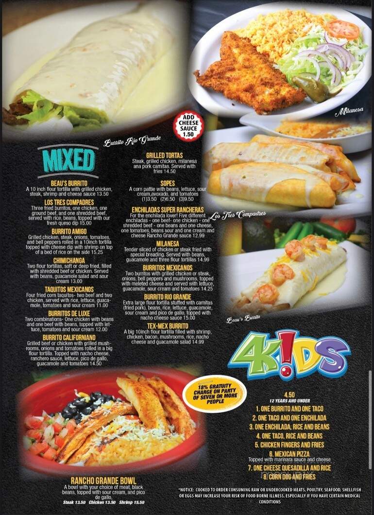 Rancho Grande Mexican Restaurant - Beaufort, SC menu_pic