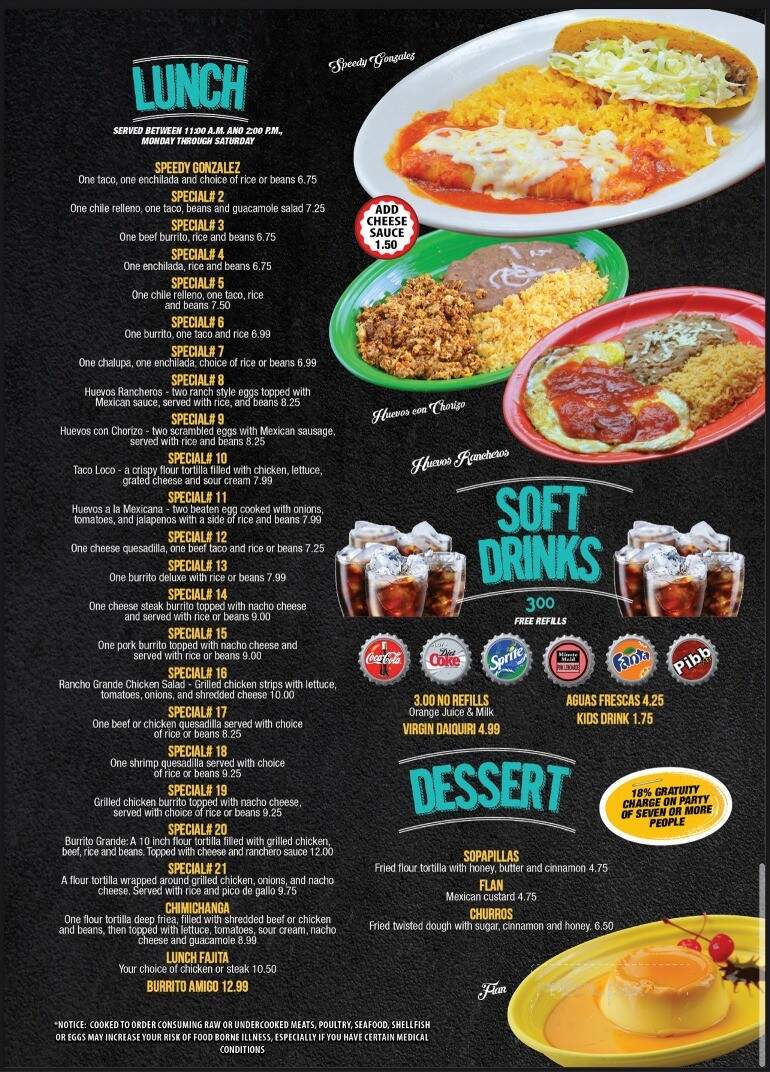 Rancho Grande Mexican Restaurant - Beaufort, SC menu_pic