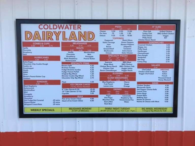 Coldwater Dairyland - Coldwater, OH menu_pic