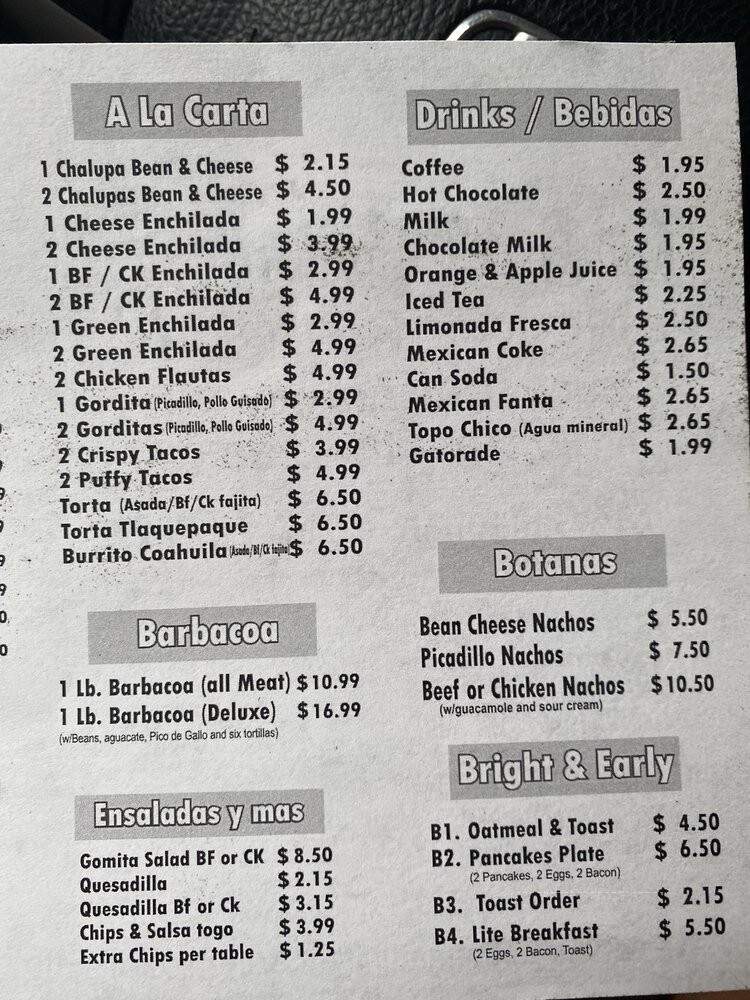 Los Habaneros - San Antonio, TX menu_pic