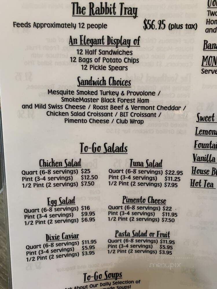The Three Earred Rabbit - Trussville, AL menu_pic