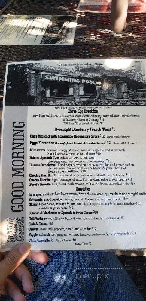 Mt. Baldy Lodge Restaurant - Mount Baldy, CA menu_pic