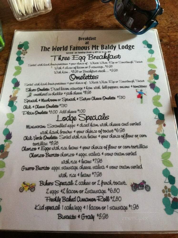 Mt. Baldy Lodge Restaurant - Mount Baldy, CA menu_pic