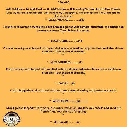 Broad Street Grille - Grove City, PA menu_pic