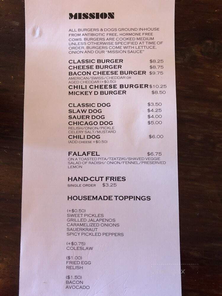 MISSION - Newport, RI menu_pic