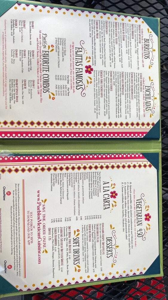 Pueblos - Cumming, GA menu_pic