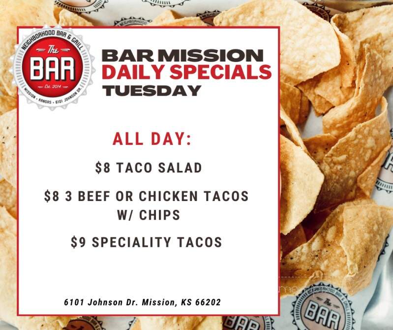 The Bar - Mission, KS menu_pic