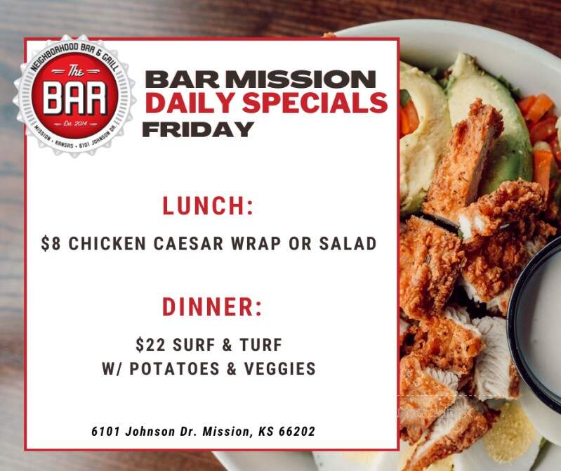 The Bar - Mission, KS menu_pic