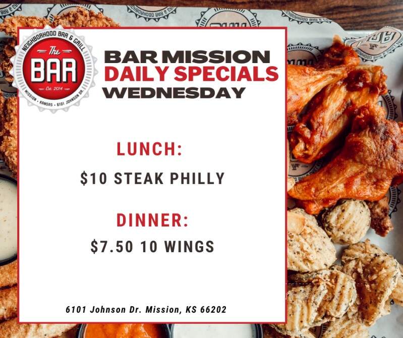 The Bar - Mission, KS menu_pic