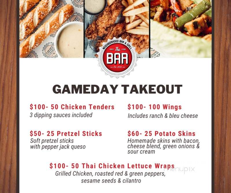 The Bar - Mission, KS menu_pic