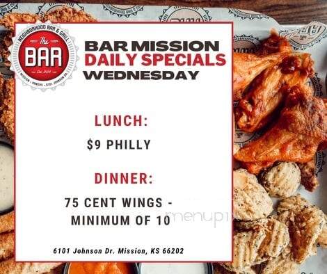 The Bar - Mission, KS menu_pic