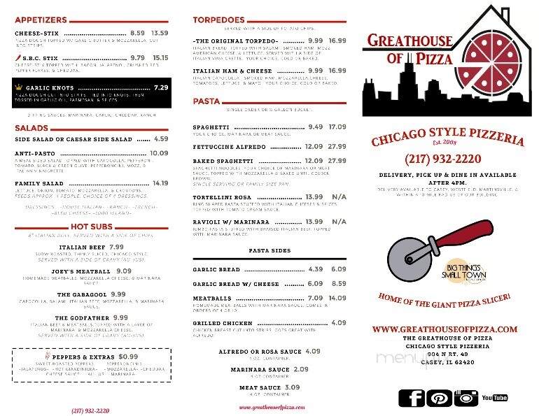 The Greathouse Of Pizza - Casey, IL menu_pic