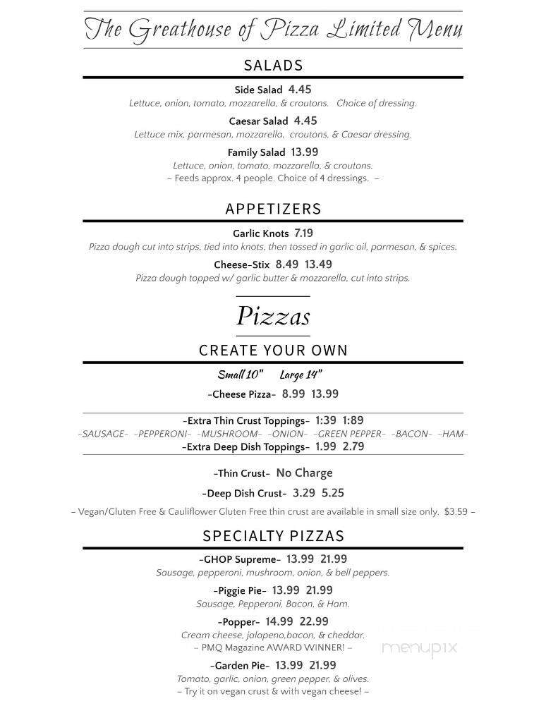 The Greathouse Of Pizza - Casey, IL menu_pic