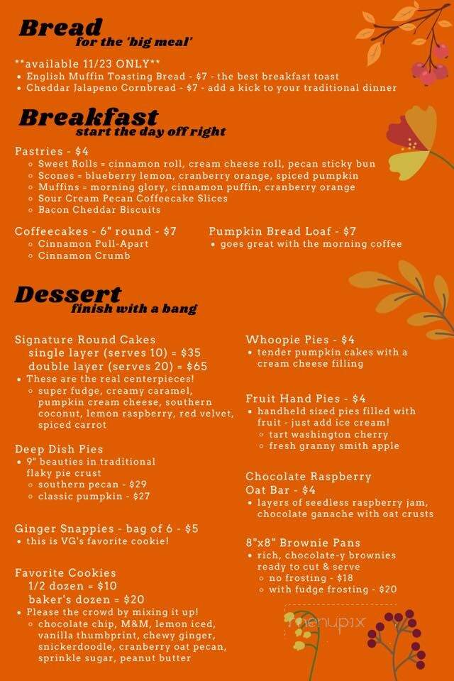 V G's Bakery - Knoxville, TN menu_pic