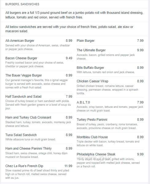 Cafe del Sol at Montbleu Resort - Stateline, NV menu_pic