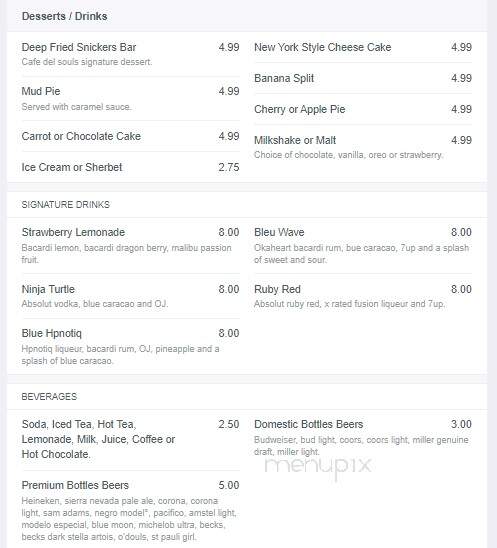 Cafe del Sol at Montbleu Resort - Stateline, NV menu_pic