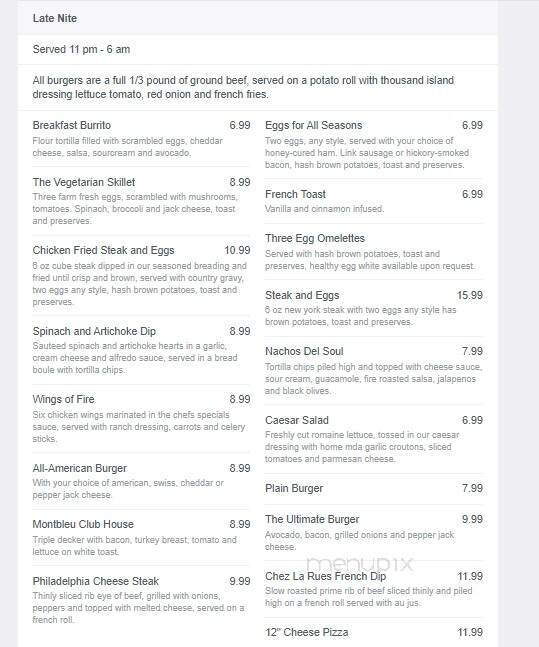 Cafe del Sol at Montbleu Resort - Stateline, NV menu_pic