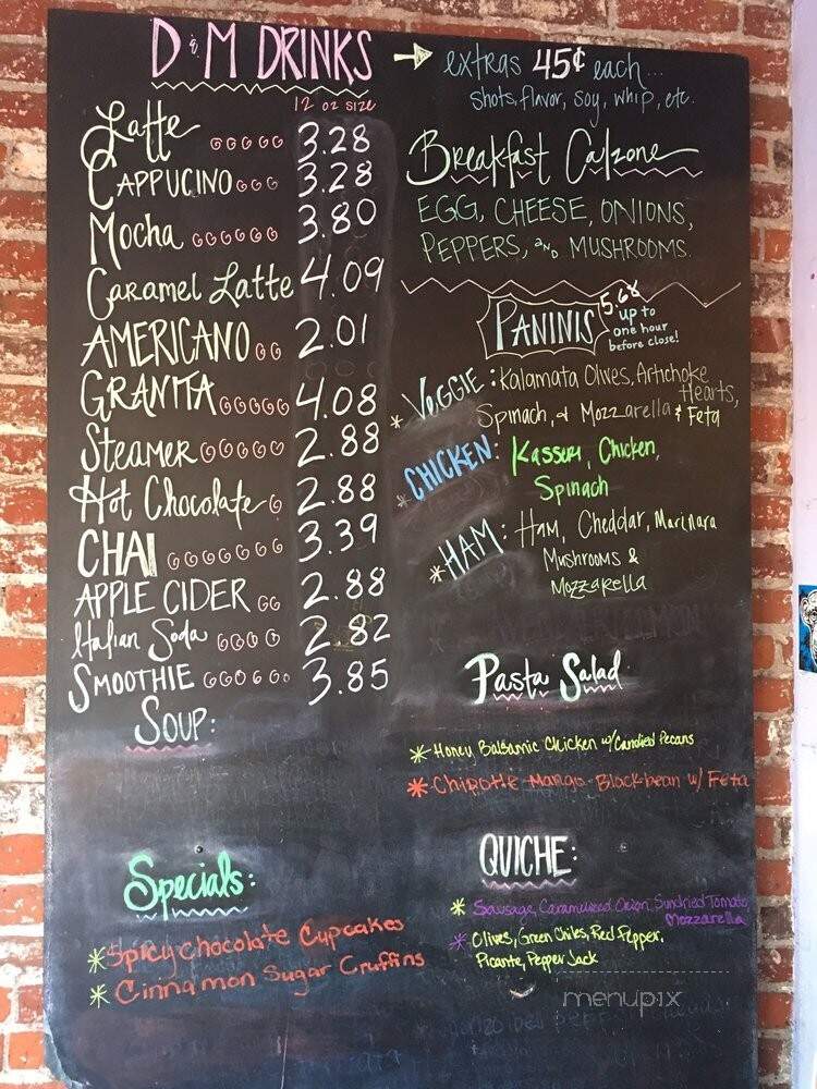 D & M Coffee - Ellensburg, WA menu_pic