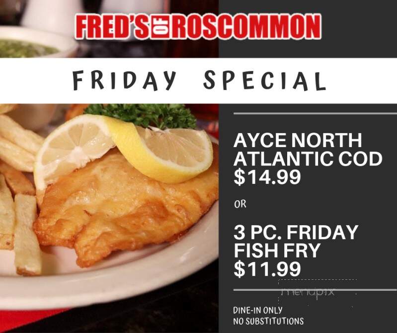 Fred's of Roscommon - Roscommon, MI menu_pic