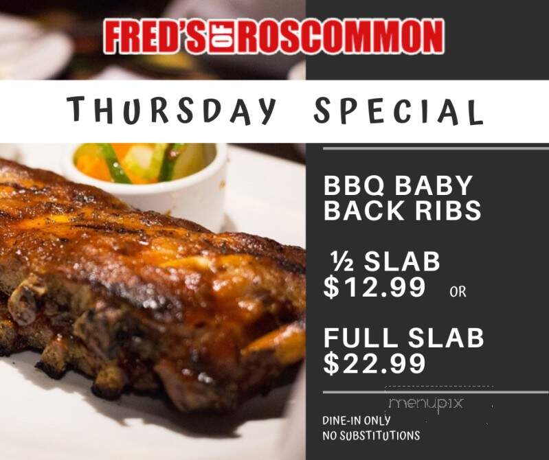 Fred's of Roscommon - Roscommon, MI menu_pic