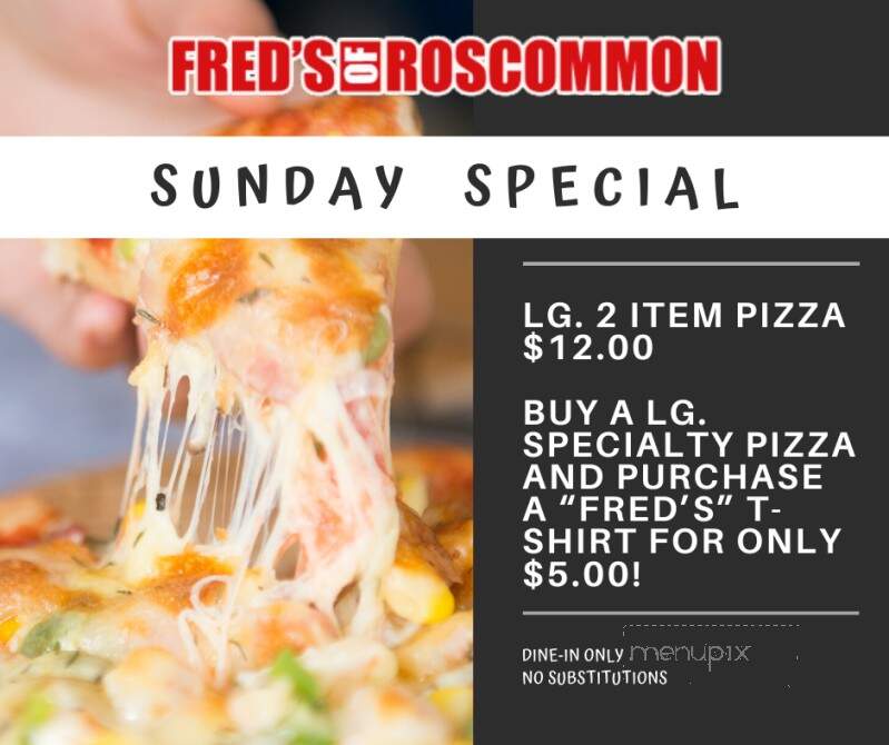 Fred's of Roscommon - Roscommon, MI menu_pic