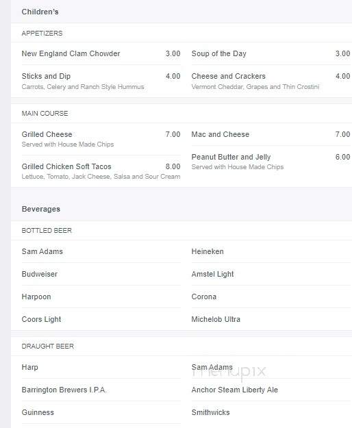 Lion's Den - Stockbridge, MA menu_pic